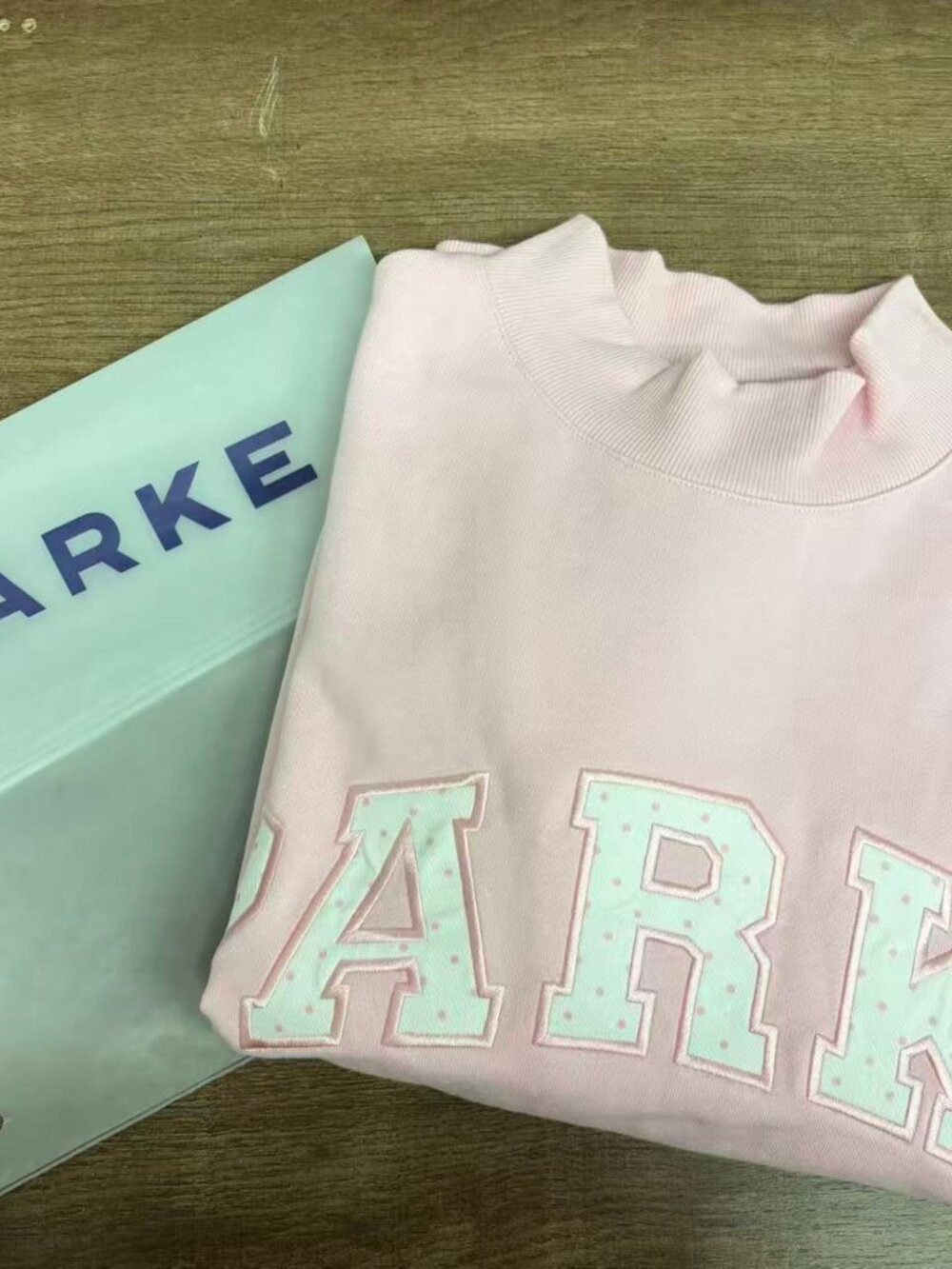 Parke Brand Pink Mock Neck Sweatshirt - Picture 2 of 9